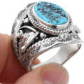 Native American Turquoise Nugget Mens Ring 33981