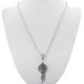 Silver Feather and Tree Charm Pendant 34169
