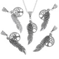 Silver Southwest Feather Pendant Necklace 34169