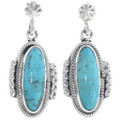 Turquoise Silver Navajo Earrings 34338