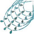 Turquoise Teardrop Navajo Necklace 34557