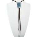 Navajo Turquoise Cluster Bolo Tie 34591