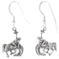 Western Bronco Silver Drop Earrings 34824