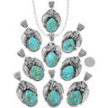 Southwest Sterling Silver Turquoise Western Pendant 35015