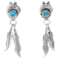 Turquoise Sterling Silver Feather Earrings 35219