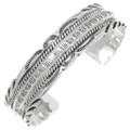 Navajo Hammered Sterling Silver Cuff Bracelet 35493