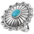 Navajo Turquoise Silver Ladies Concho Ring 35792