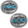 Authentic Native American Turquoise Belt Buckle 22609