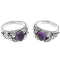 Traditional Sterling Amethyst Ladies Ring 35958