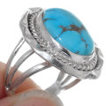 Turquoise Silver Native American Ring 35967