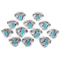 High Grade Kingman Turquoise Western Style Sterling Silver Rings 38023