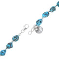 Natural Turquoise Necklace Sterling Silver Accents 39242
