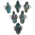 Deep Blue Green Turquoise Western Navajo Rings 39248