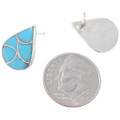 Zuni Sleeping Beauty Turquoise Inlay Earrings 39448