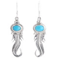 Sterling Silver Feather French Hook Earrings 39491