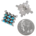 Turquoise "Snake Eyes" Silver Zuni Post Earrings 39500