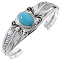 Genuine Turquoise Sterling Silver Ladies Bracelet 22612