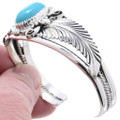 Turquoise Sterling Silver Feather Bracelet 22612