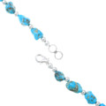 Natural Turquoise Beaded Necklace Sterling Accents 39789