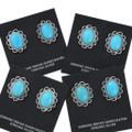Blue Turquoise Sterling Silver Earrings 39793