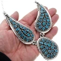 Hand Built Navajo Necklace Sterling Silver 3 Part Design 39827