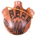 Vintage Hopi Handprint Canteen Pottery 39832