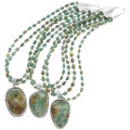 Green Turquoise Pendant Matching Beaded Turquoise Nugget Necklace 39882