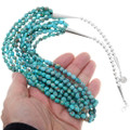 Untreated Kingman Turquoise Seven Strand Necklace 39899