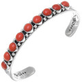 Native American Sterling Silver Coral Bracelet 39963