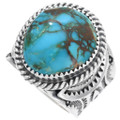 High Grade Turquoise Navajo Mens Ring 39996
