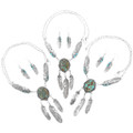 Silver Feather Turquoise Necklace Western Turquoise Jewelry 40239