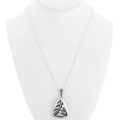 Hopi Style All Silver Pendant Necklace 40301