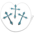 Silver Turquoise Cross Pendant 40331