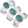 High Grade Turquoise Bracelet 5-Wire Sterling Silver Cuff 40594