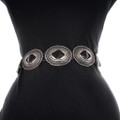 Old Pawn Native American Sterling Silver Concho Belt 40632