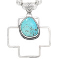 Navajo Turquoise Sterling Silver Pendant 40653