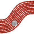 Red Coral Beads Bone Shape Priced Per Strand 37187