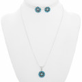 Sleeping Beauty Turquoise Sterling Silver Pendant Set 40693