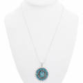 Sterling Silver Turquoise Cluster Pendant 40694