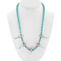 Navajo Turquoise Coral Silver Claw Necklace 40943