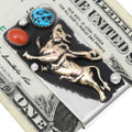 Rodeo Bull Rider Turquoise Money Clip 40986