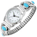 Native American Turquoise Sterling Silver Watch 40992