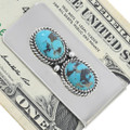 Two Stone Turquoise Silver Money Clip 41025