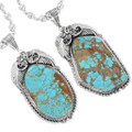 Sterling Silver Navajo Turquoise Pendant with Chain 29436