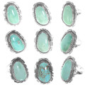 Pale Green Turquoise Native American Rings Western Ladies Jewelry 41192