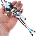 Intricate Carved Multistone Inlay Kachina Bolo Tie 41224