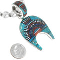 Native American Artist Ervin Tsosie Gemstone Inlay Pendant Signed 41217