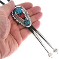 Native American Natural Turquoise Silver Bolo Tie 41309