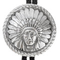 Sterling Silver Native American Indian Chief Bolo Tie 41363