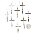 Colorful Zuni Geometric Gemstone Pattern Small Pendant Cross Jewelry 41288